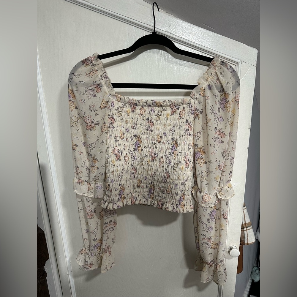 Floral smocked Blouse